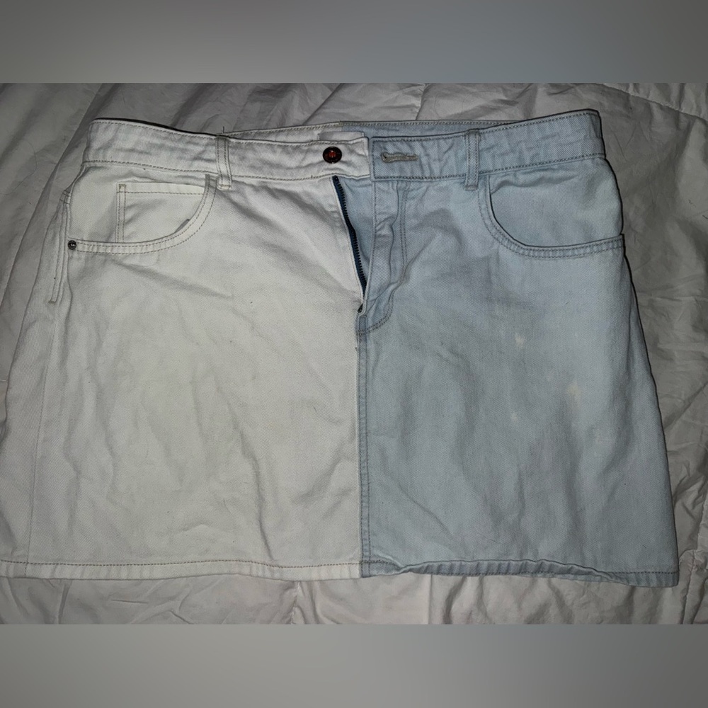 Only duo tone denim skirt